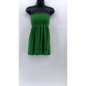 THE ORIGINAL ARIZONA Women's Dark Green Smocked Strapless A-Line Mini Dress SZ M